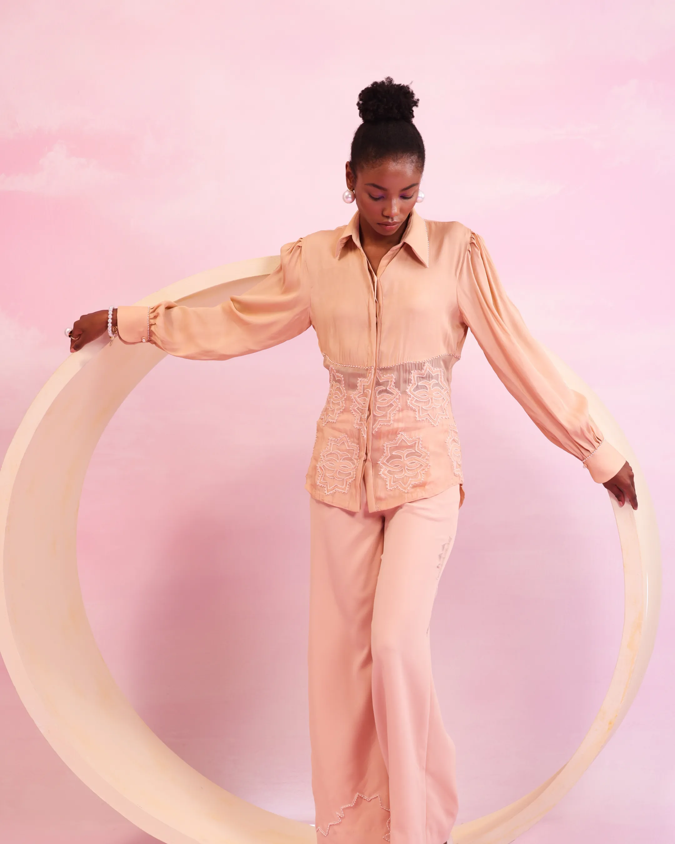 Luminous Canopy Satin Shirt