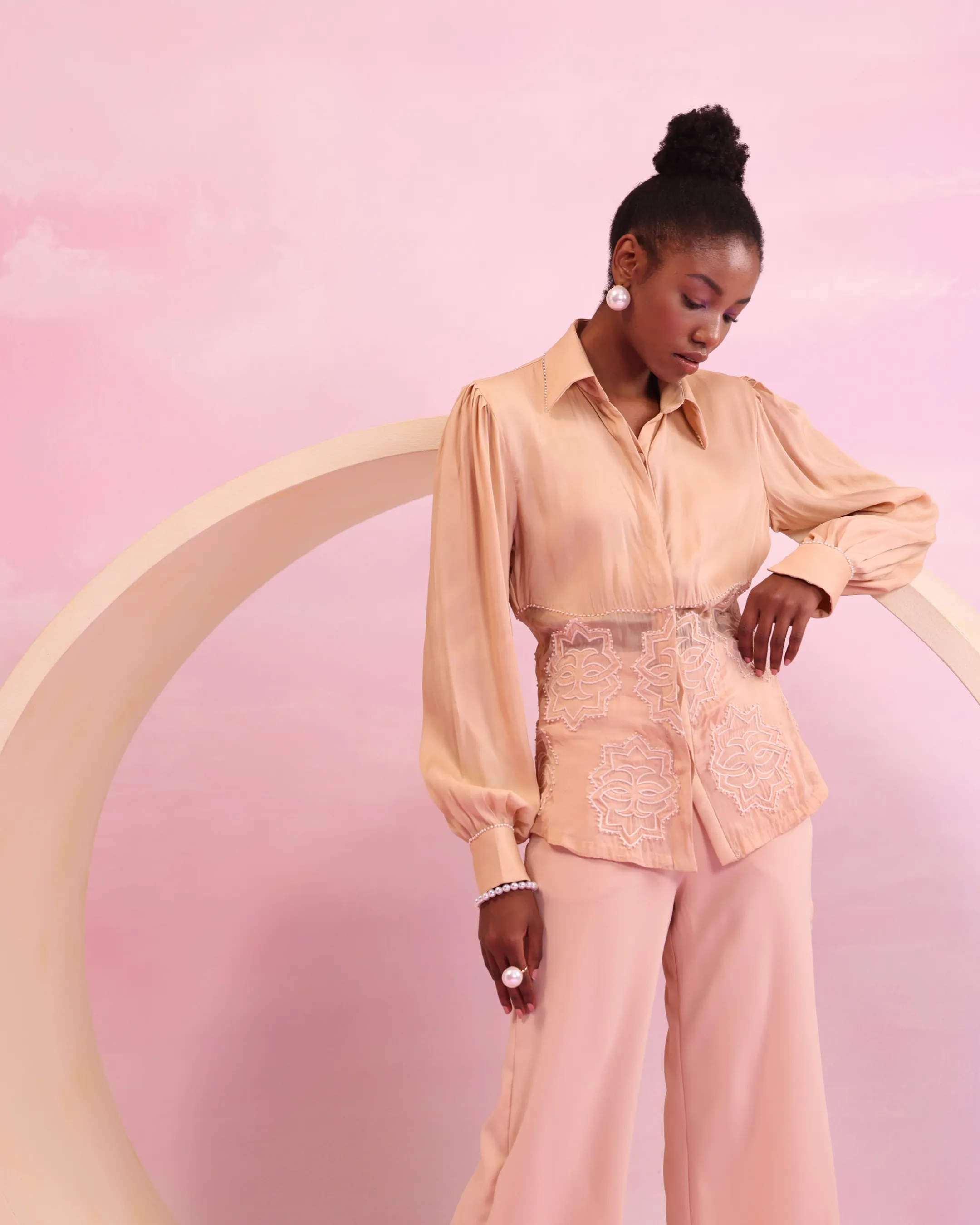 Luminous Canopy Satin Shirt