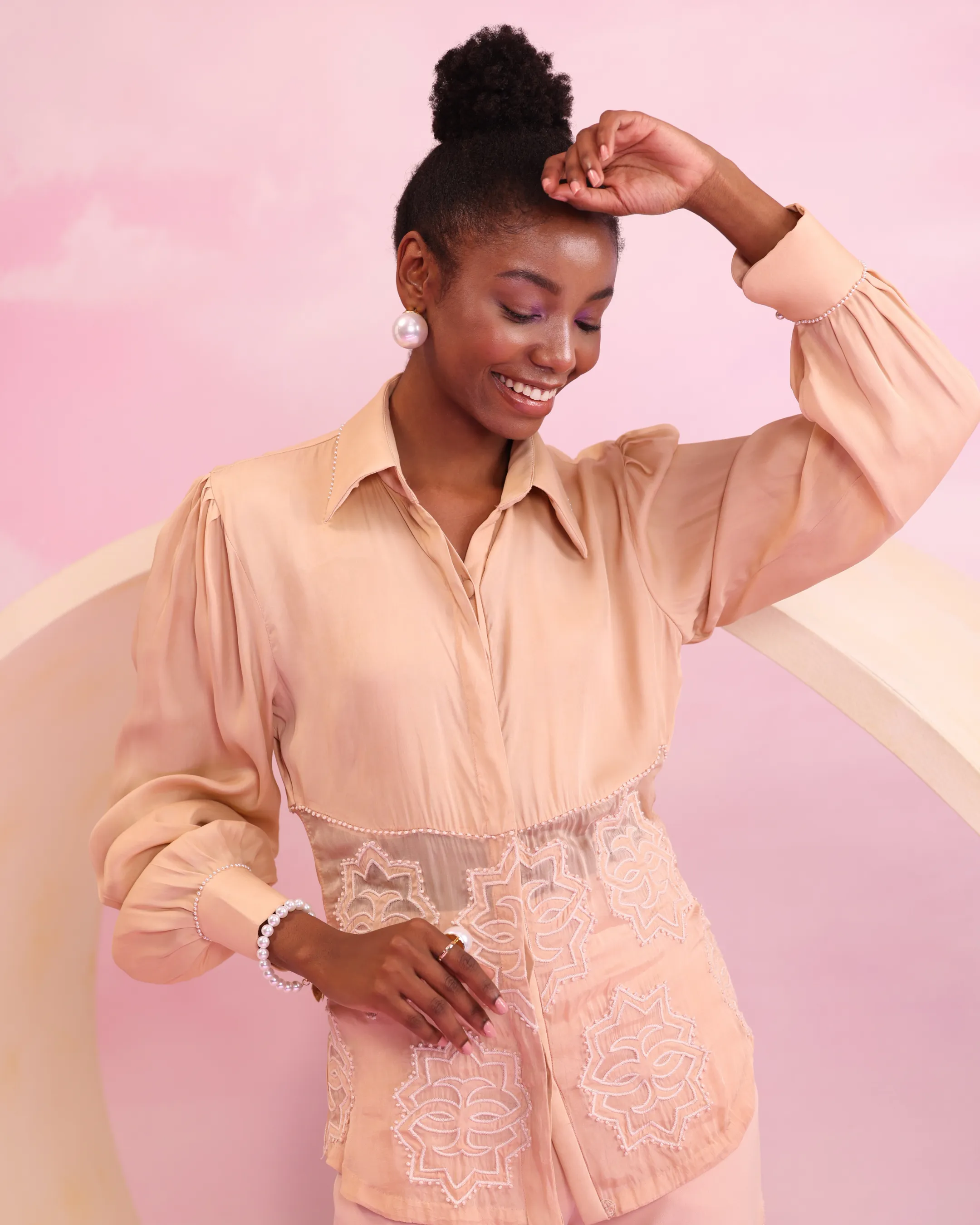 Luminous Canopy Satin Shirt