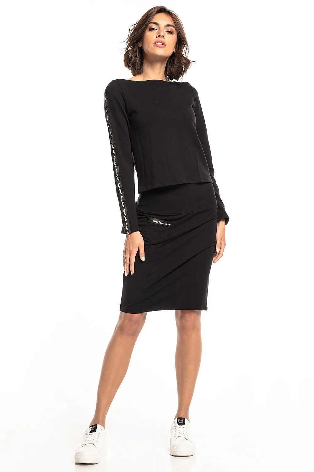 Luxurious High-Waisted Knit Skirt