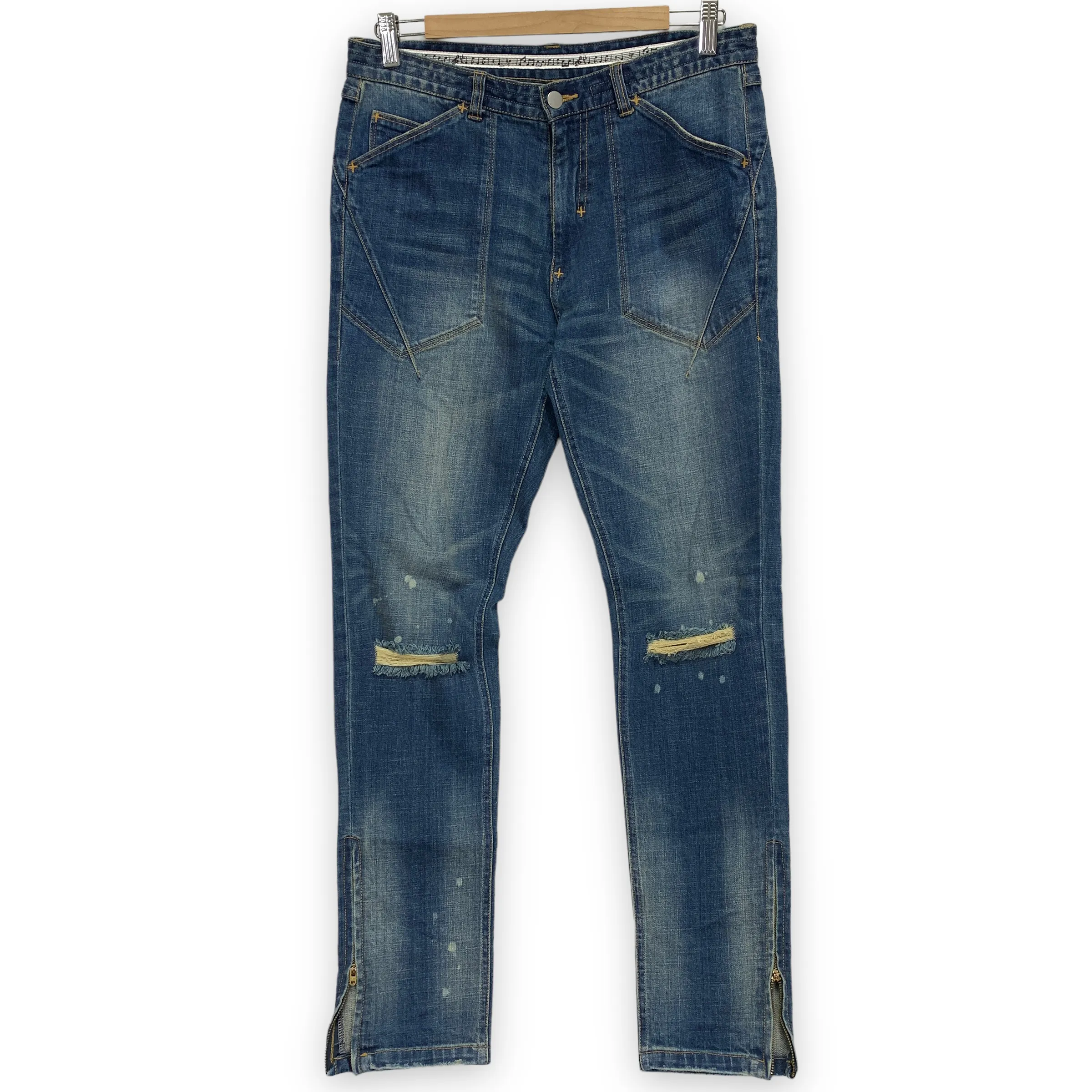 [M] Number Nine Distressed Denim Skinny Cut Denim Jeans
