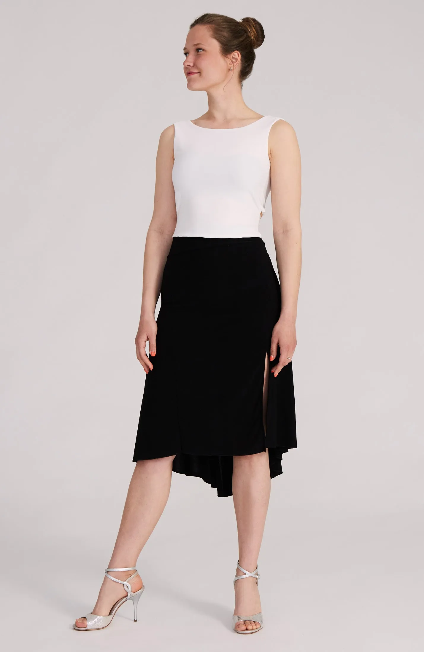 MARINA Cream White Cross Back Top