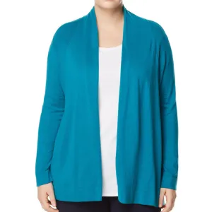 MARINA RINALDI Women's Turquoise Mia Open Front Cardigan $435 NWT