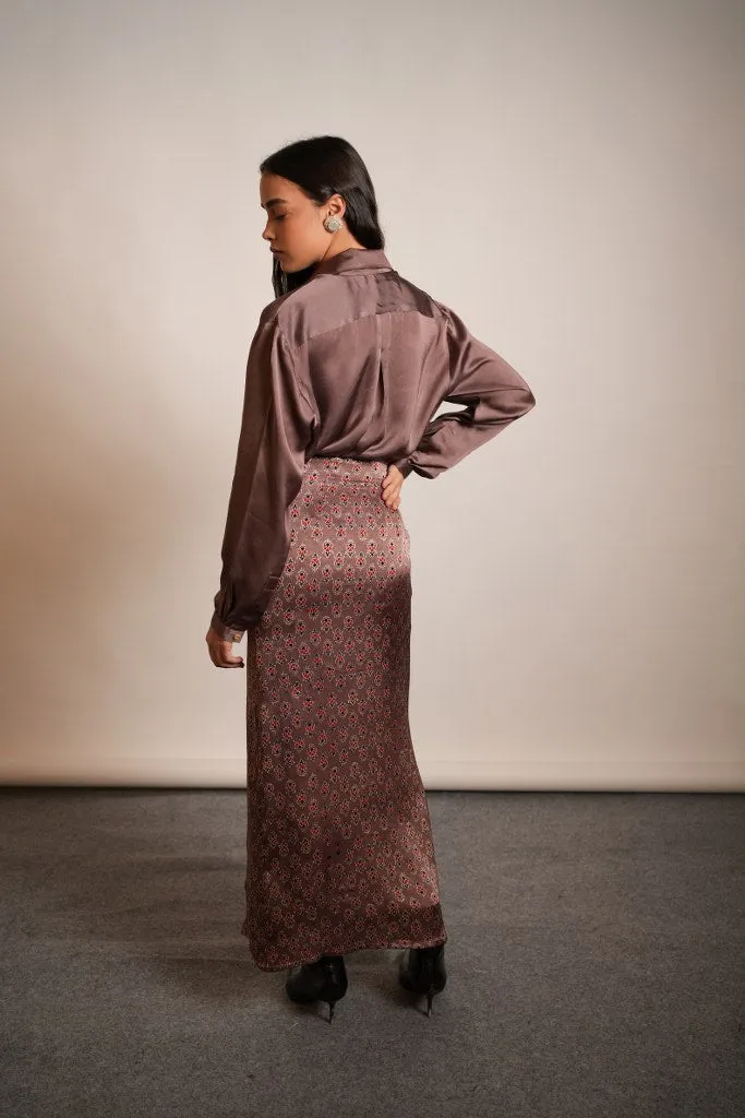 Mauve Satin Skirt