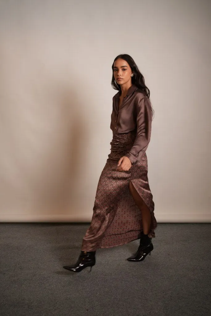 Mauve Satin Skirt