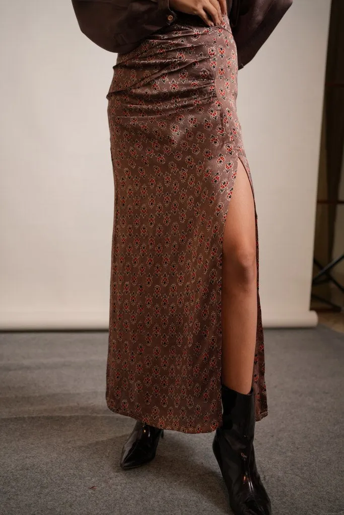 Mauve Satin Skirt