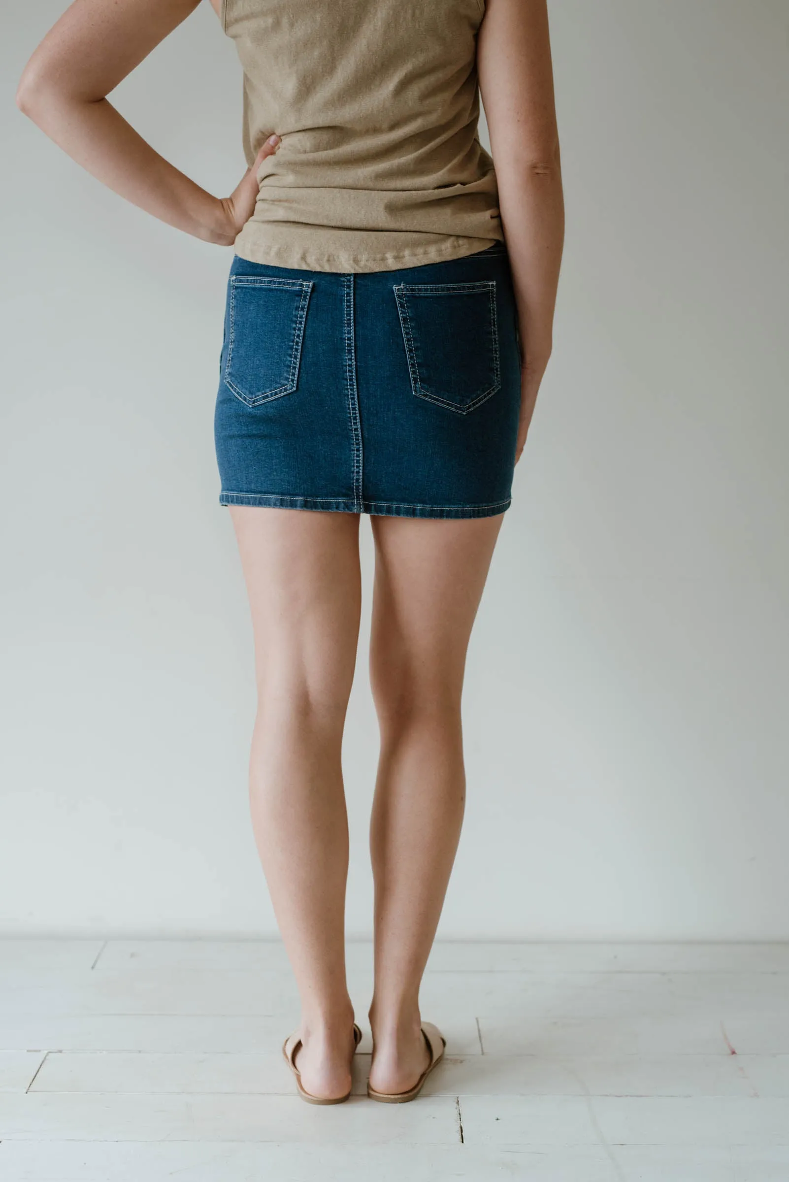 Maxim Denim Skirt - Mid Wash