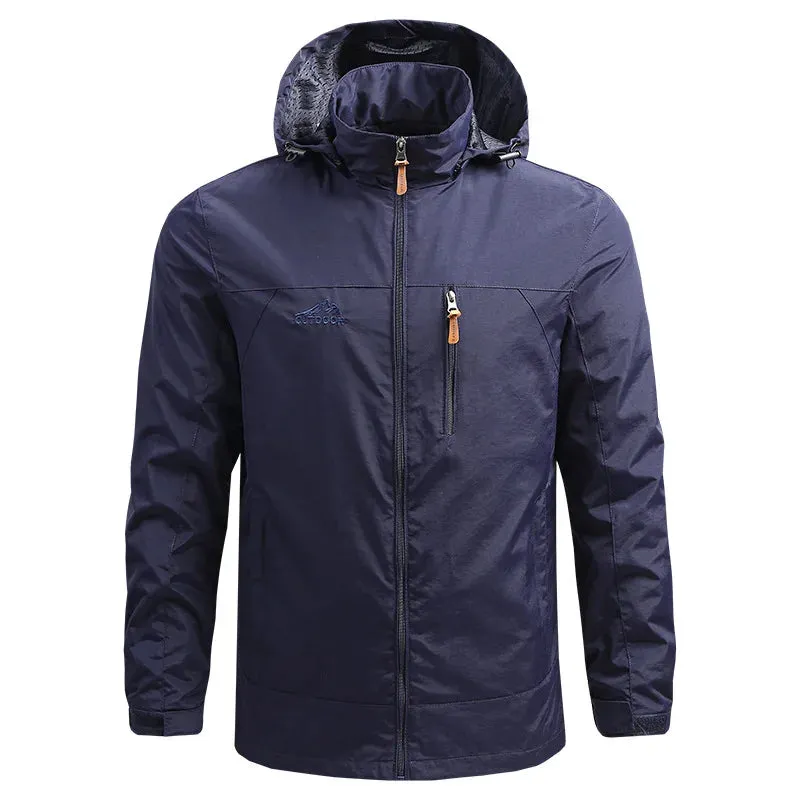 Men's Windbreaker Jackets For Men Waterproof Camping Military Jacket Fishing Hiking Outdoor Rain Coat Breathable Tactical Jacket