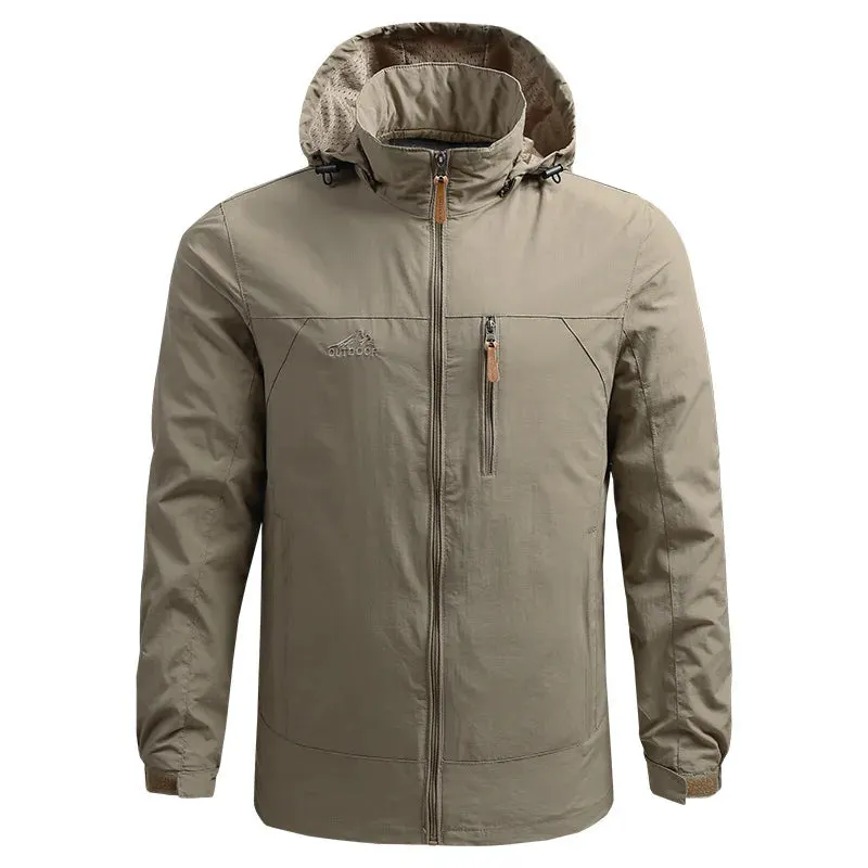 Men's Windbreaker Jackets For Men Waterproof Camping Military Jacket Fishing Hiking Outdoor Rain Coat Breathable Tactical Jacket