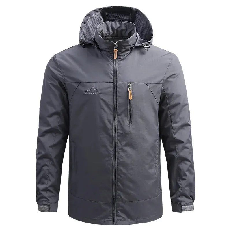 Men's Windbreaker Jackets For Men Waterproof Camping Military Jacket Fishing Hiking Outdoor Rain Coat Breathable Tactical Jacket