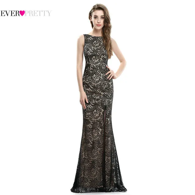Mermaid Evening Dress Ever Pretty Long Sexy Sleeveless Split Formal Celebrity Lace Evening Gown Dresses