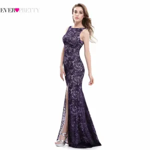 Mermaid Evening Dress Ever Pretty Long Sexy Sleeveless Split Formal Celebrity Lace Evening Gown Dresses