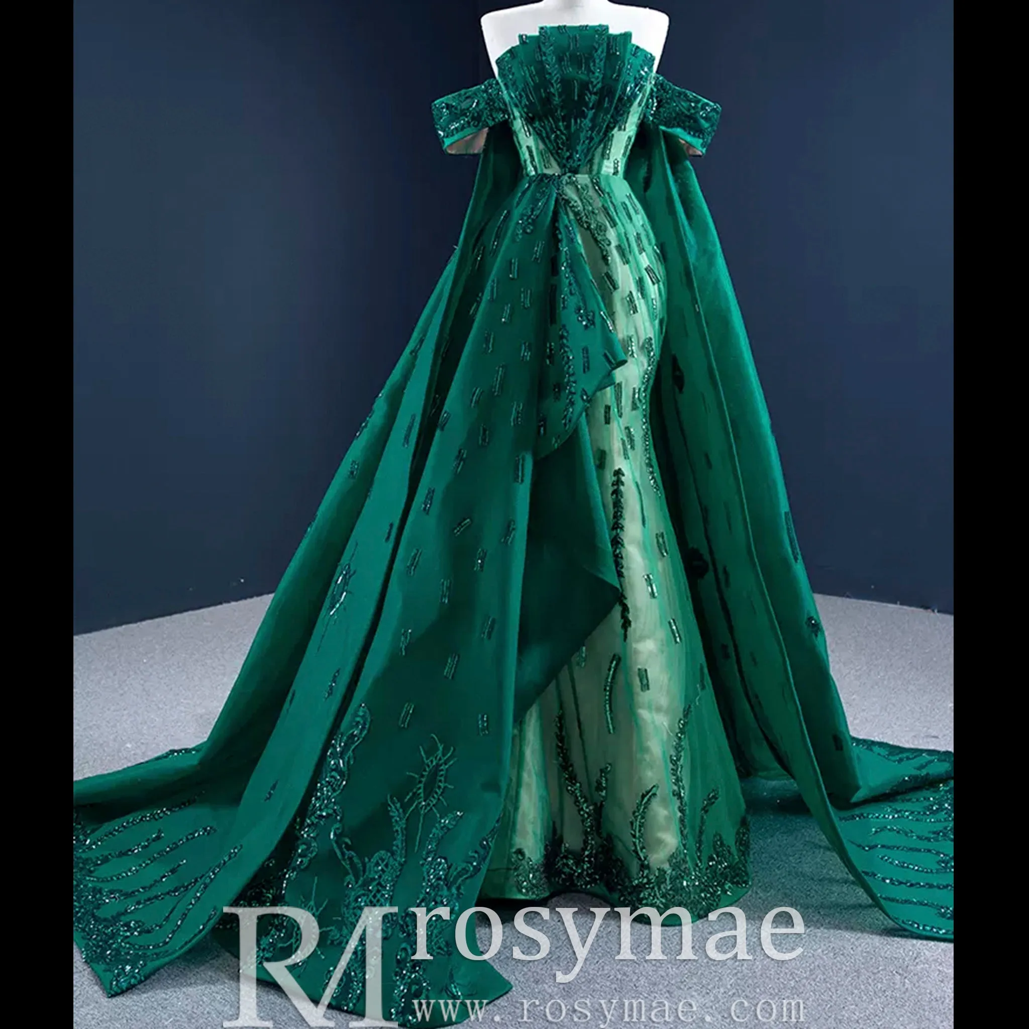 Mermaid Strapless Luxury Prom Dress Sequins Evening Gowns