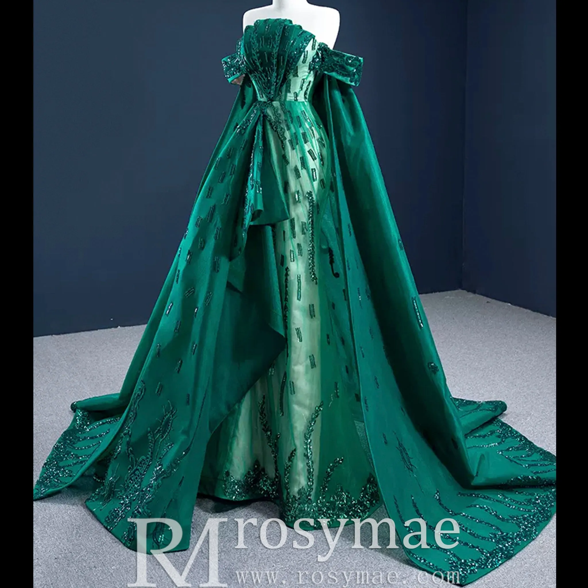 Mermaid Strapless Luxury Prom Dress Sequins Evening Gowns