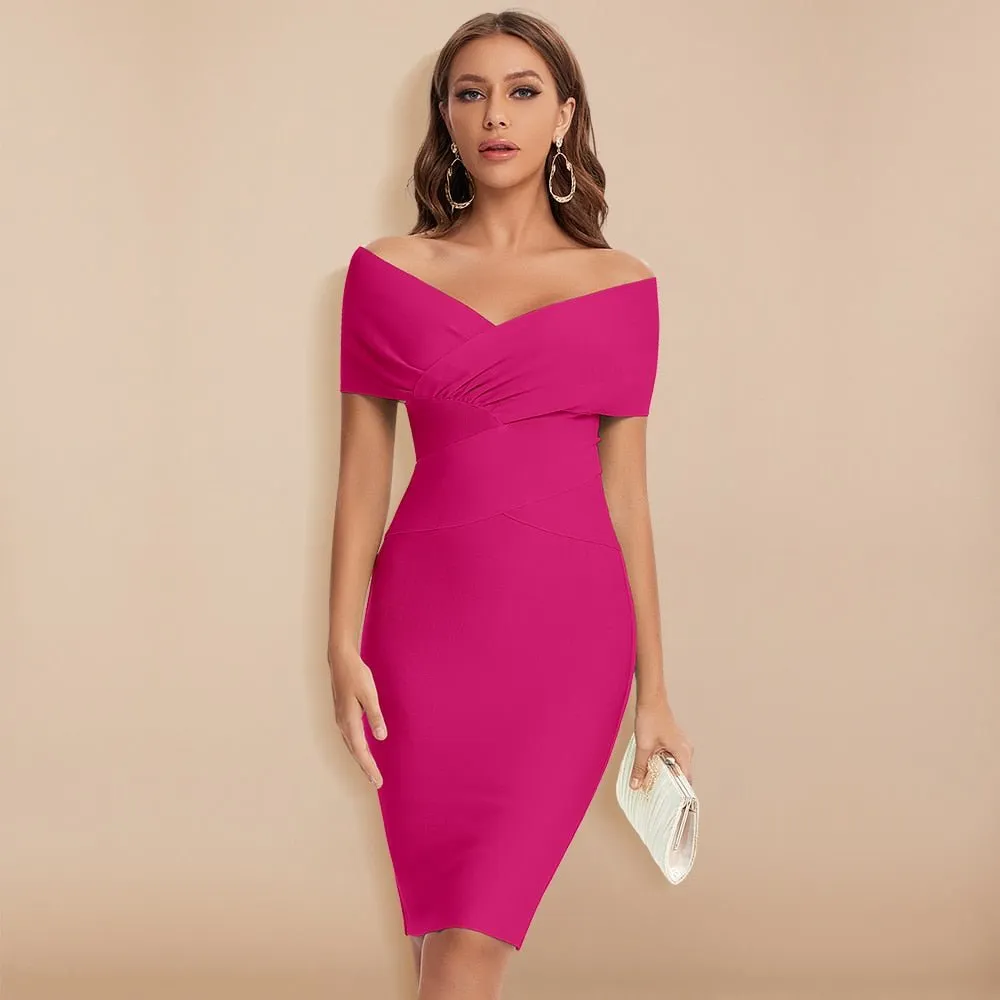 Miia® | Off Shoulder Bandage Dress