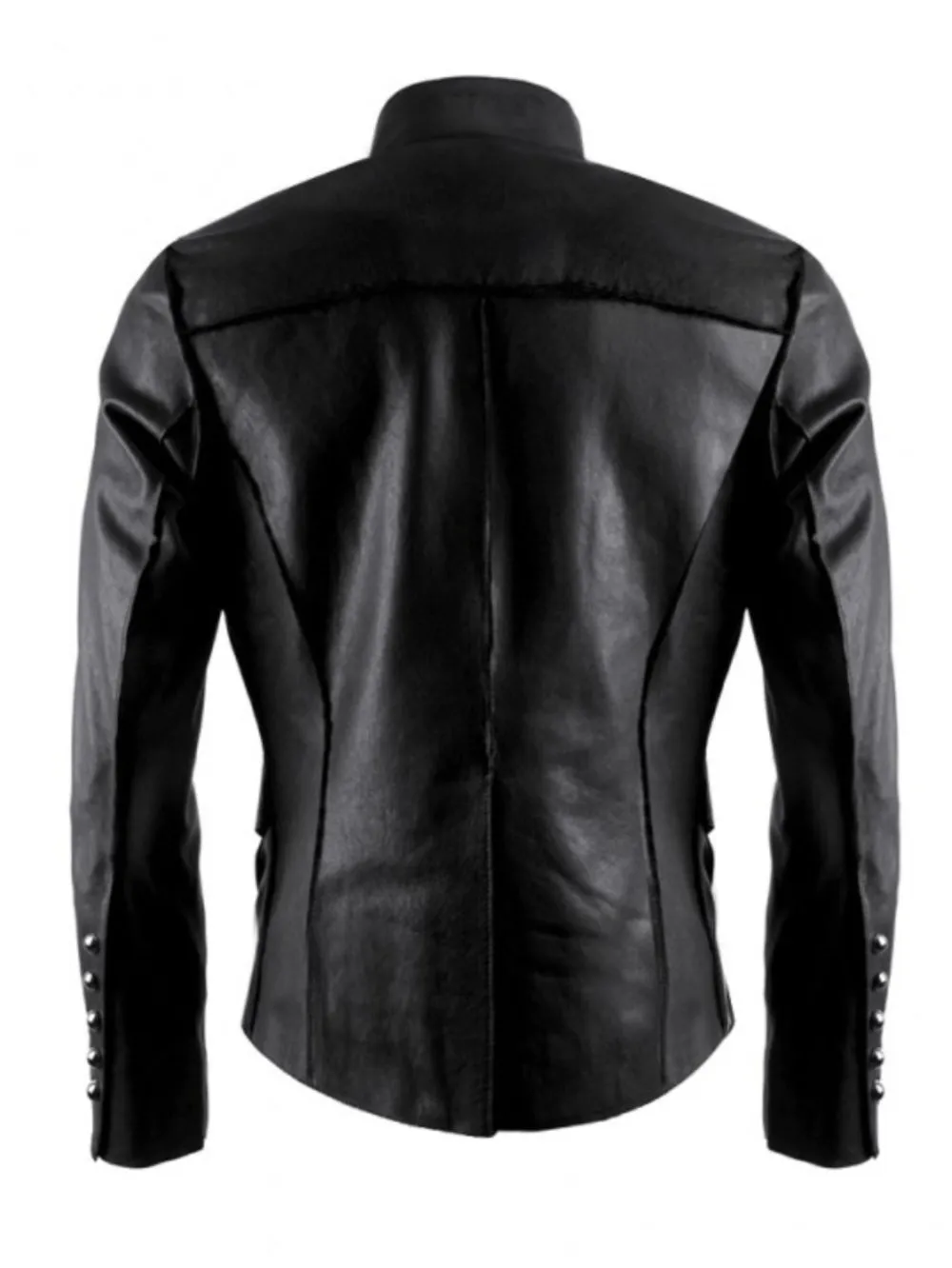 Military Black Asymmetrical Leather Jacket