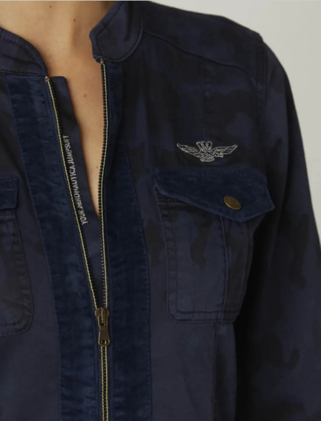Military-style cotton jumpsuit