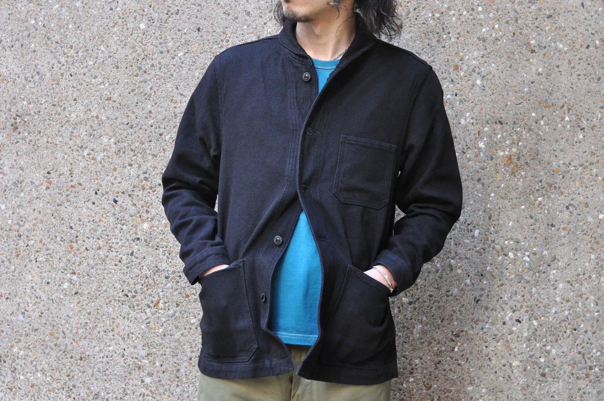 Momotaro 12oz Dobby Coverall Jacket (Black)