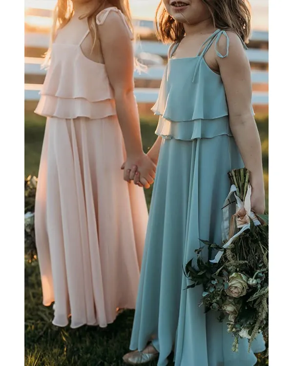 Morning Mist Flower Girls Dresses A-line First Birth Party Gowns