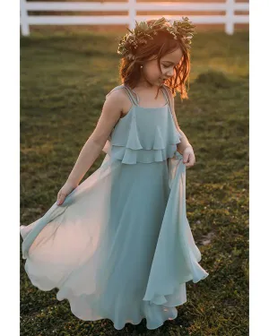Morning Mist Flower Girls Dresses A-line First Birth Party Gowns
