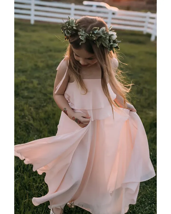 Morning Mist Flower Girls Dresses A-line First Birth Party Gowns