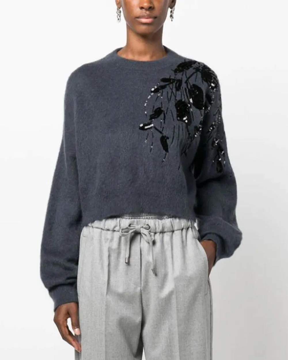 Night Sky Mohair Paillette Mockneck