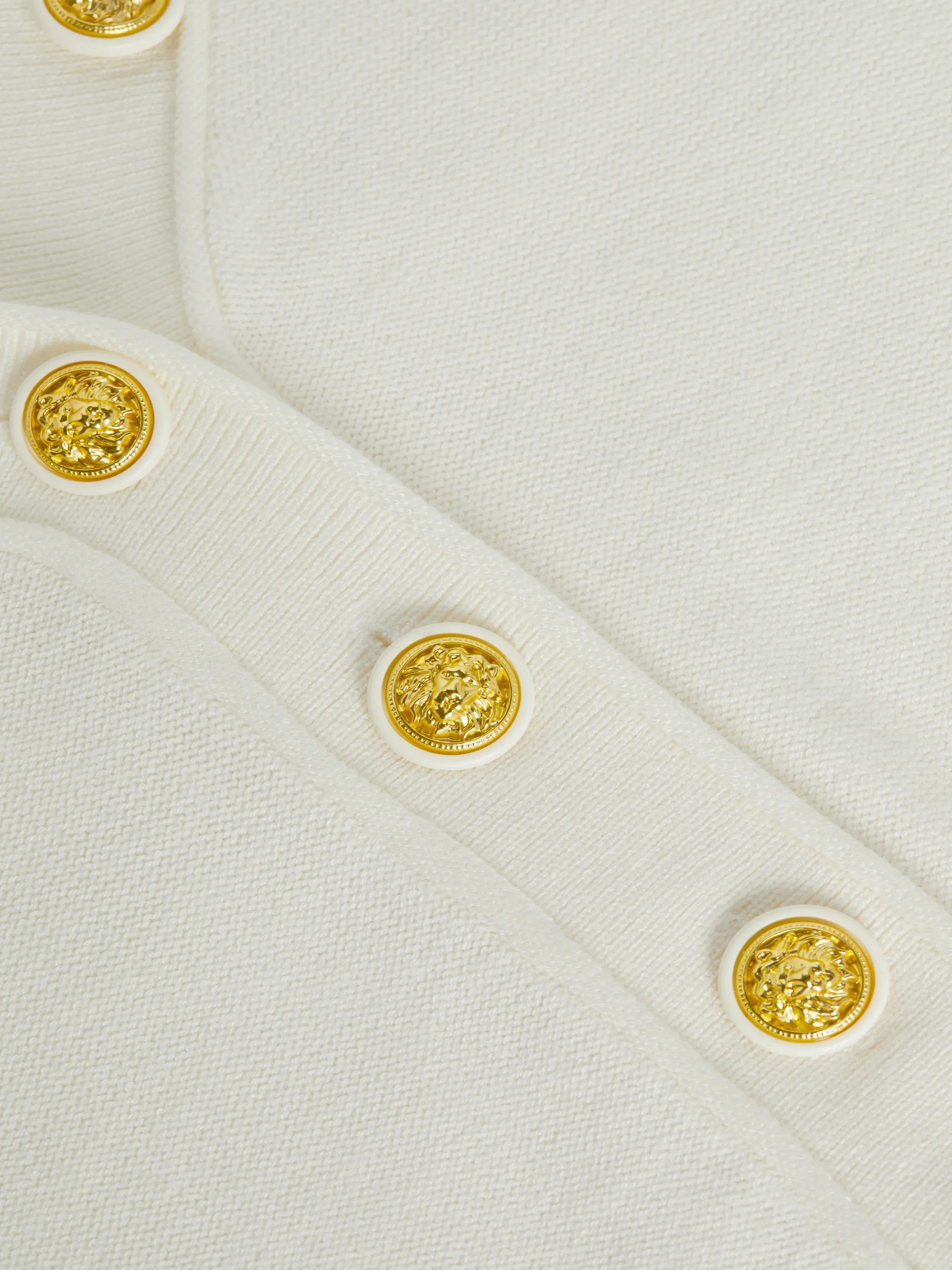 Nopal Cropped Cardigan - Ivory Gold