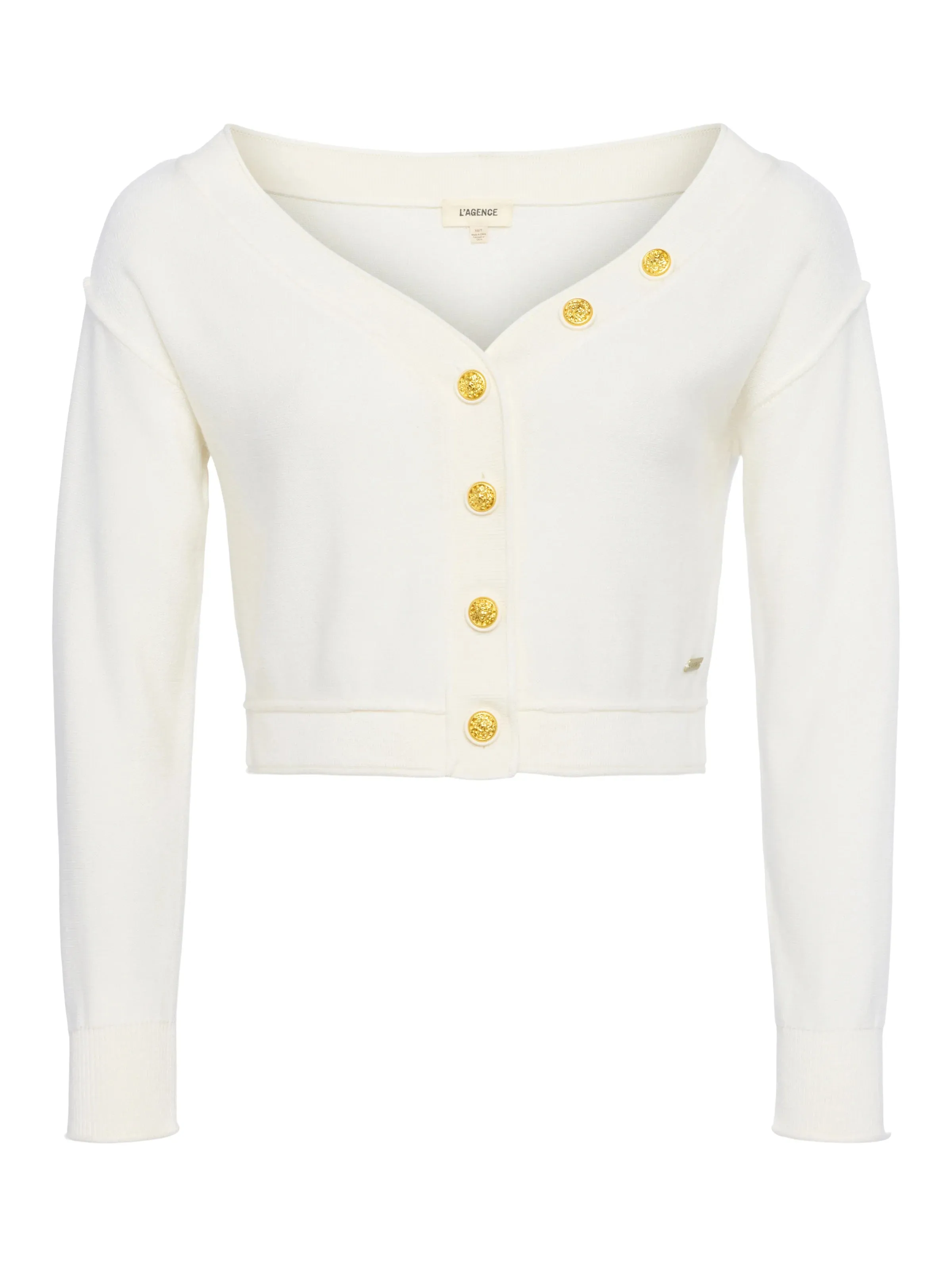 Nopal Cropped Cardigan - Ivory Gold