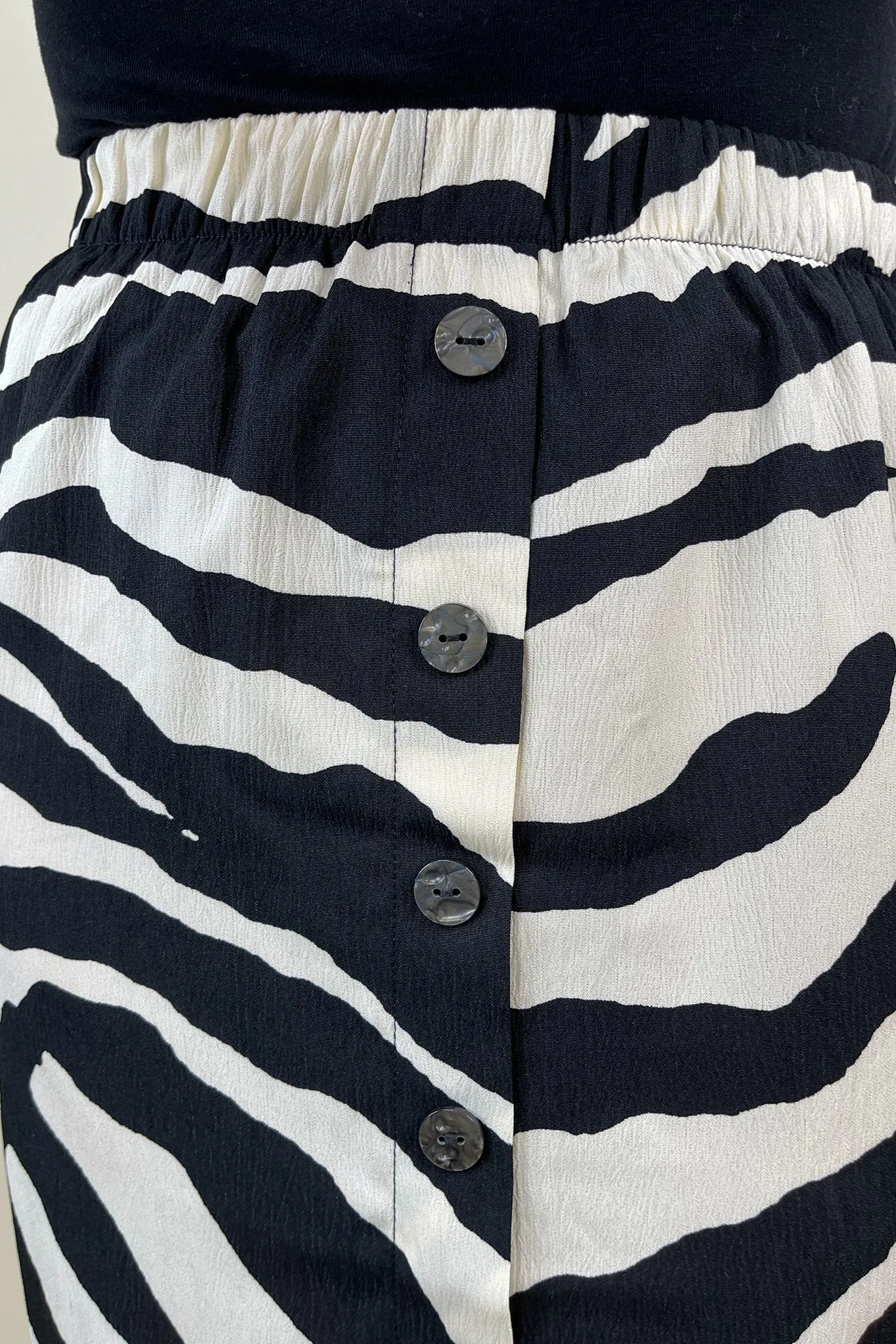 Nova Buttoned Zebra Skirt