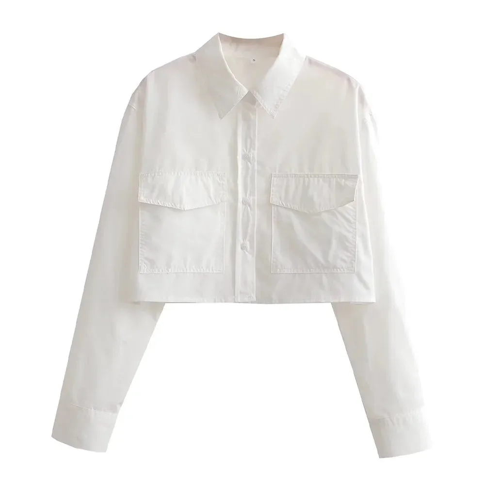 Obsidian Phoenix Loose Cropped Poplin Shirt