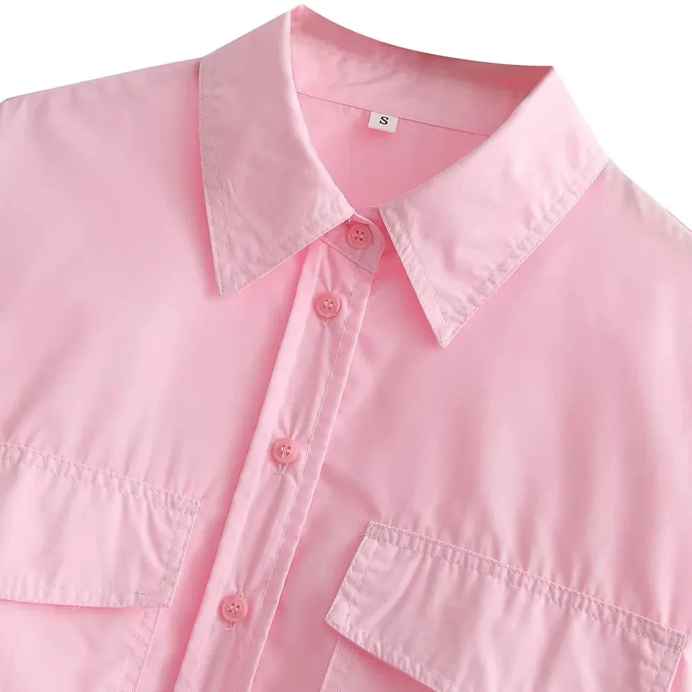 Obsidian Phoenix Loose Cropped Poplin Shirt