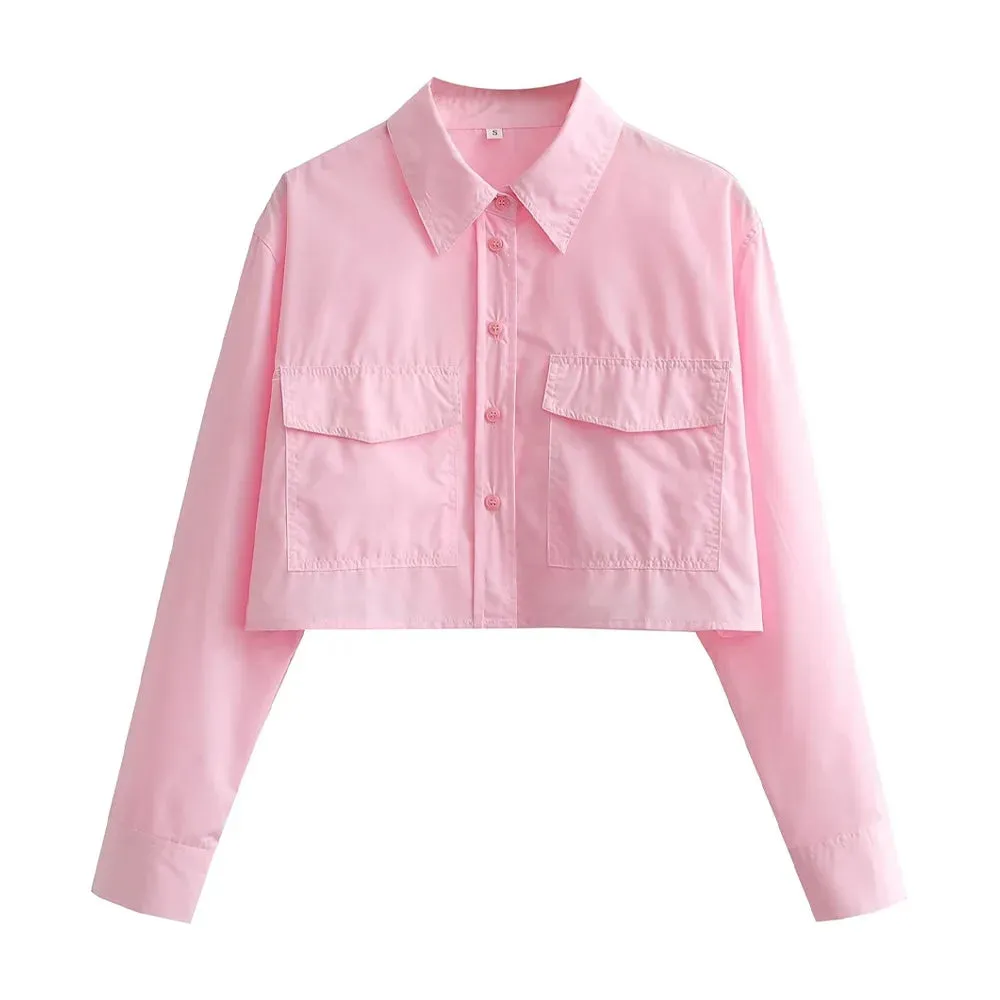 Obsidian Phoenix Loose Cropped Poplin Shirt