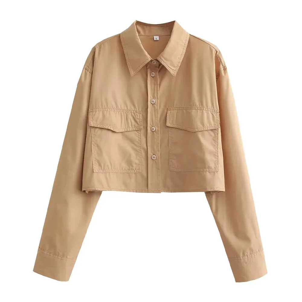 Obsidian Phoenix Loose Cropped Poplin Shirt
