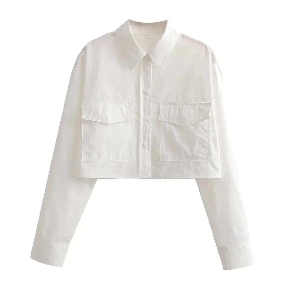 Obsidian Phoenix Loose Cropped Poplin Shirt