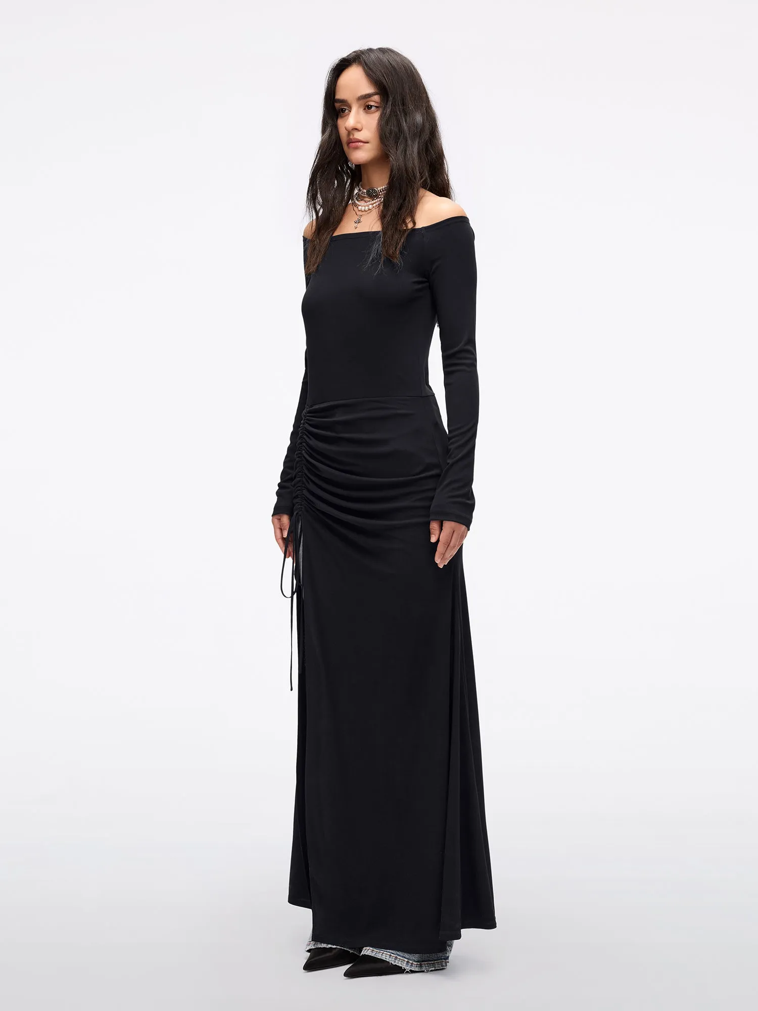Off-Shoulder Black Dress