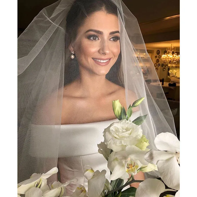 Off The Shoulder, Dress Vision Satin Wedding Dress