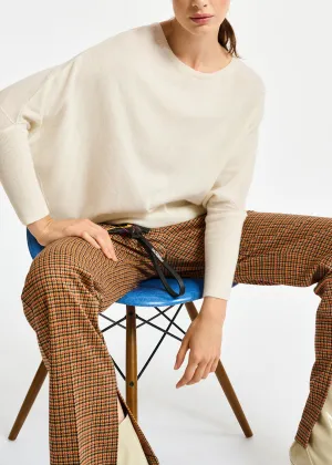 Off-white fine-knit sweater