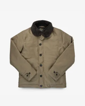 Oiled Whipcord N1 Deck Jacket - Khaki
