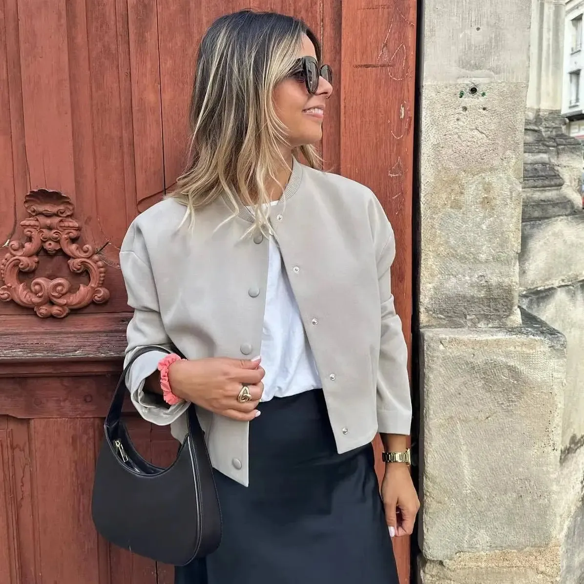 OLIVIA | CROPPED BOMBER JACKET