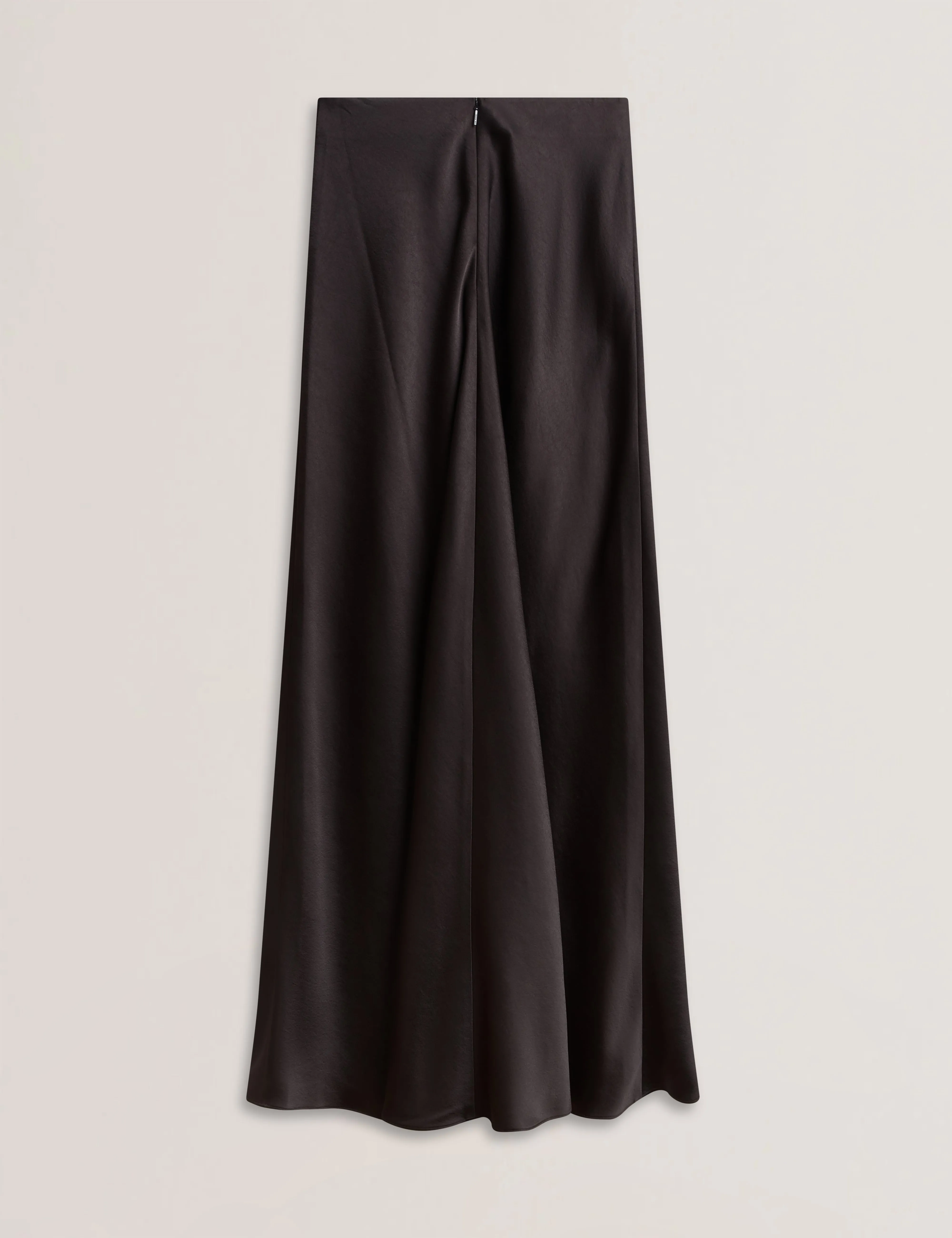 Ontarii Bias Cut Satin Maxi Skirt Black