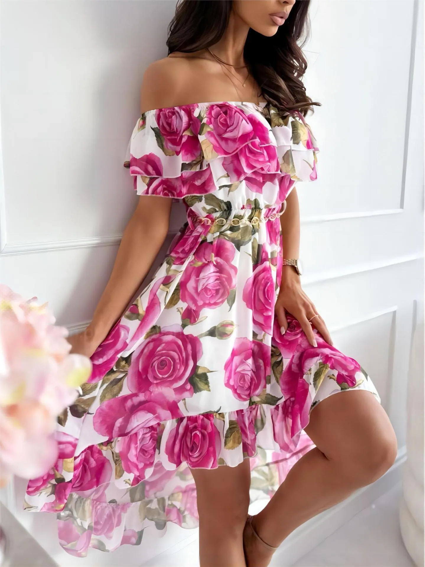 Oriole® | Women'S Off-The-Shoulder Floral Dress