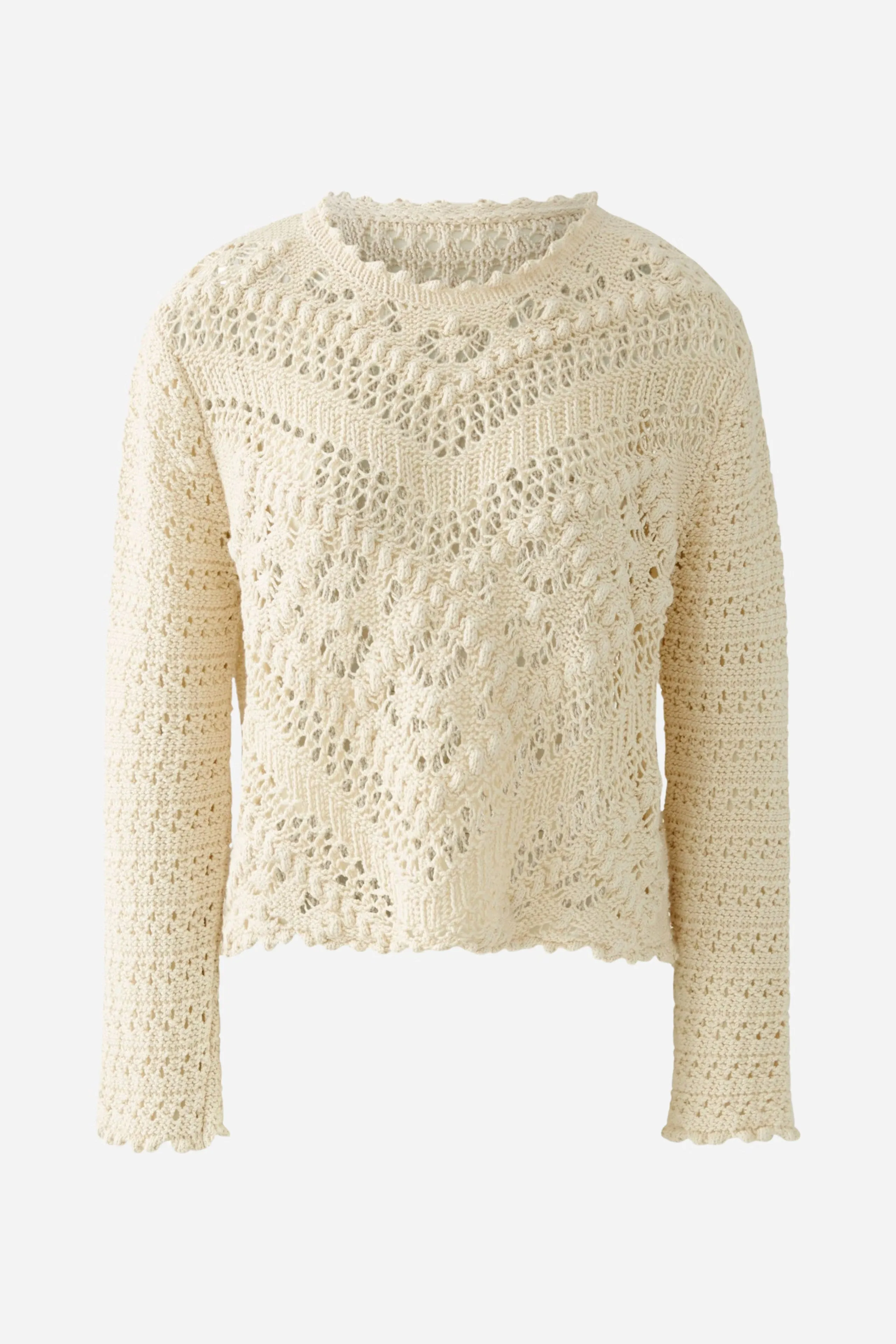 Oui Gardenia Cream Crochet Top