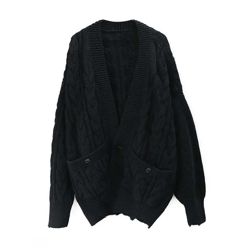 Oversized Cable Knit Cardigan