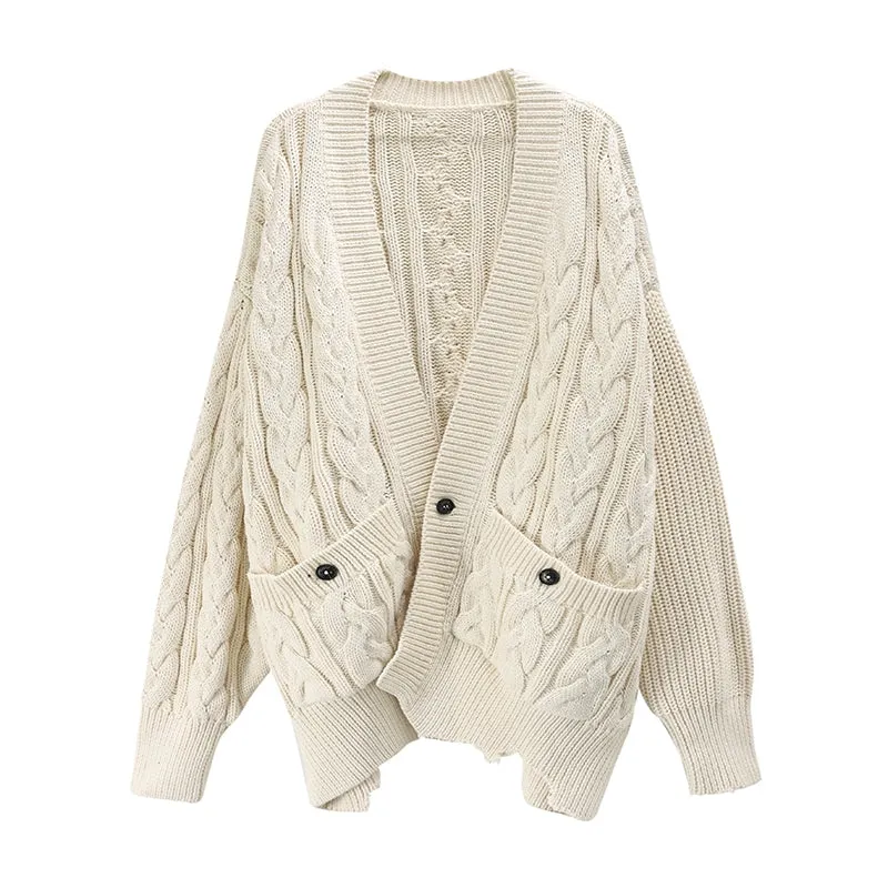 Oversized Cable Knit Cardigan