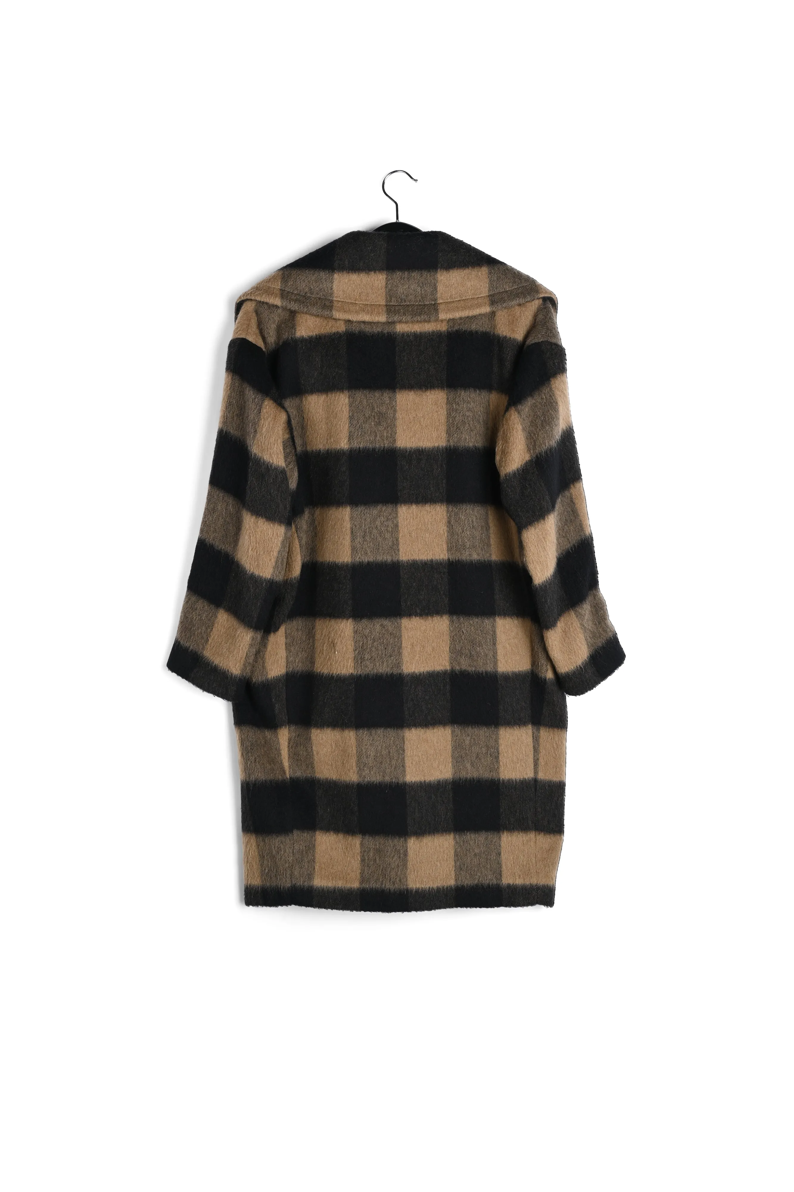 Oversized jacket with brown and black checks