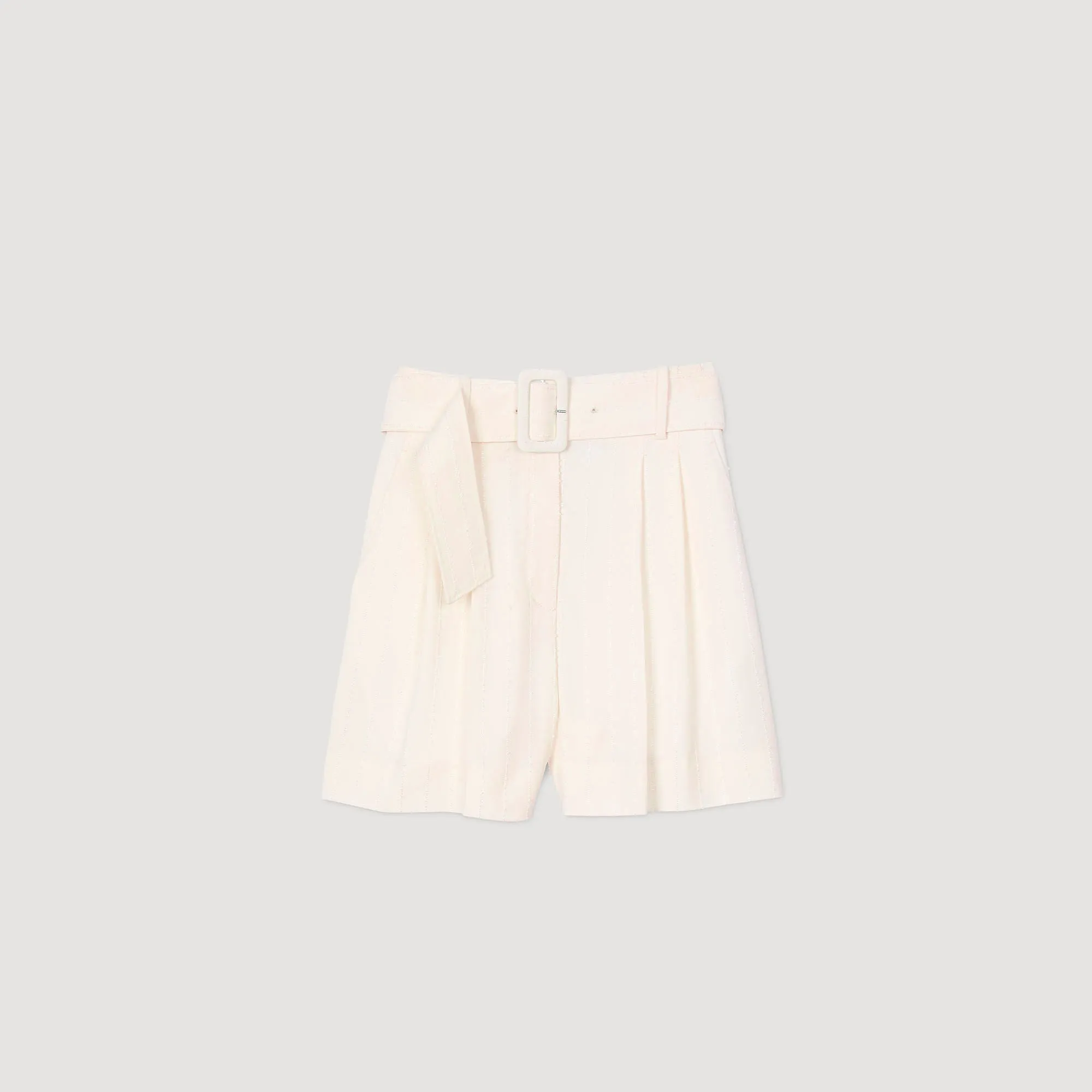 Palais Sequin High-Waisted Shorts Ecru