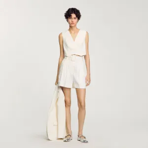 Palais Sequin High-Waisted Shorts Ecru