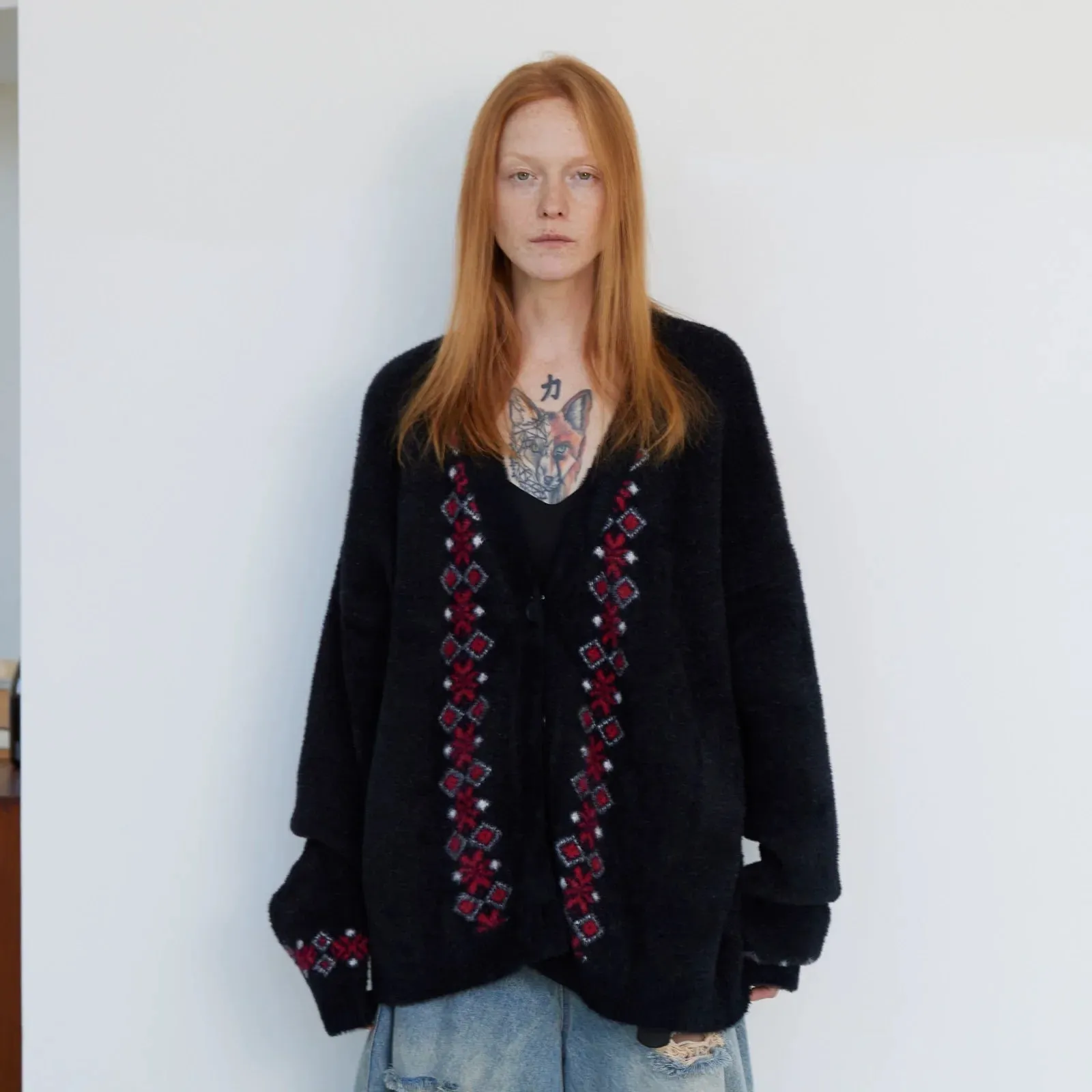 Patterned Wool Cardigan