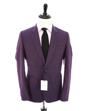 PAUL SMITH - Burgundy Micro Houndstooth "SOHO Fit" WOOL/SILK Suit - 40R