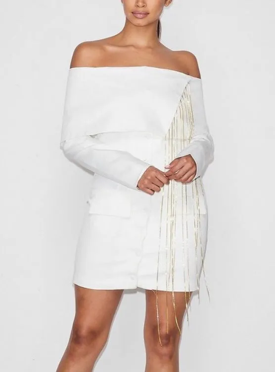 Perfection Off The Shoulder Jewel Dress